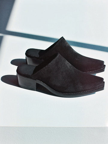 Mules in Rough-Out Black