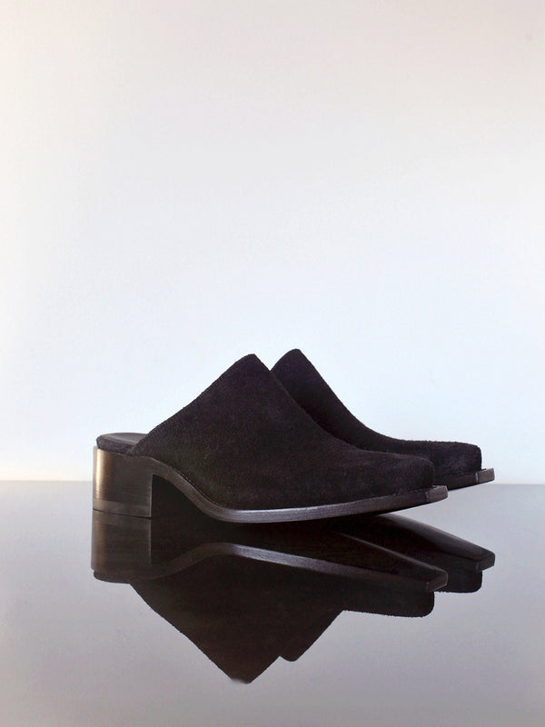 Mules in Rough-Out Black