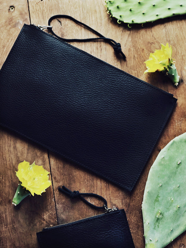 Large black clutch on sale