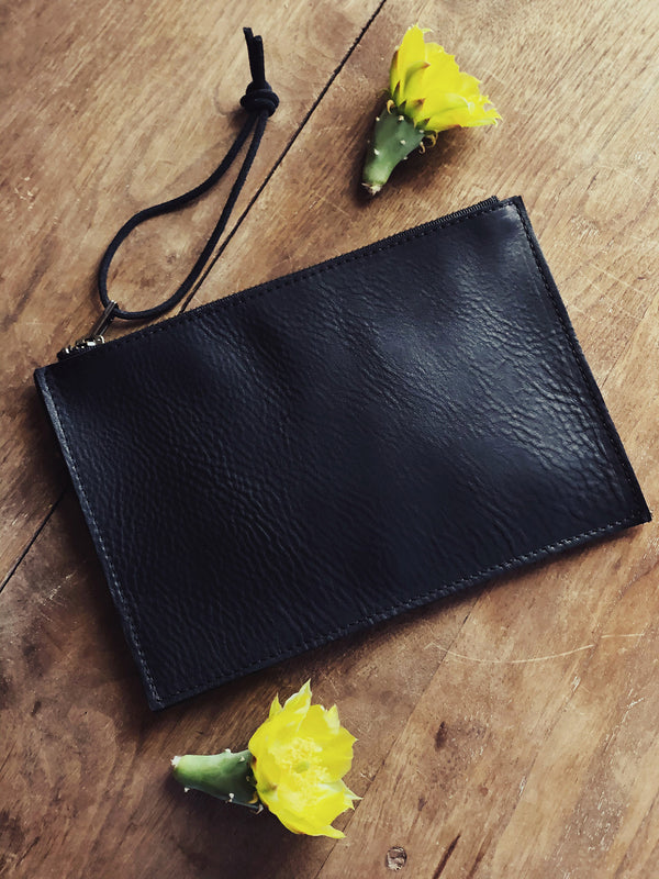 Black Leather Clutch