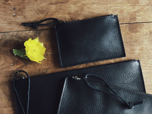 Black Leather Clutch